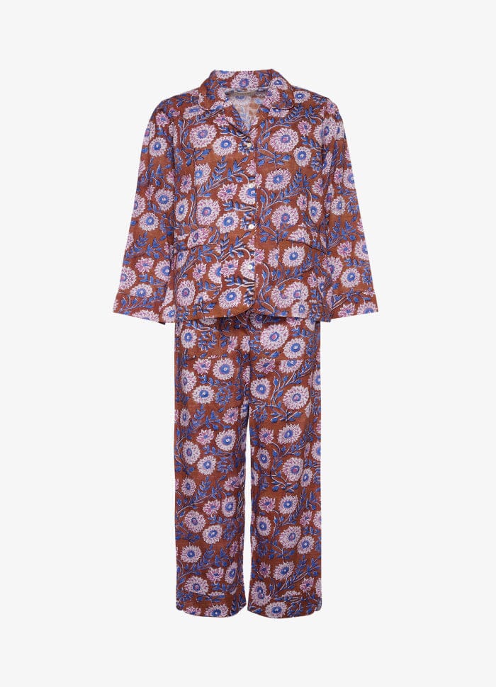 Sissel Edelbo - Nuit Pyjamas Set SE 1369 - Brown Floral Nattøj 