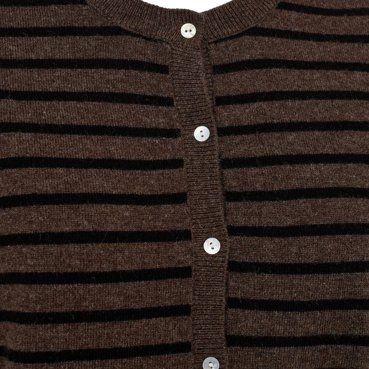 Sofie Schnoor - Cardigan - 7141 Dark Brown Black Striped Cardigans 