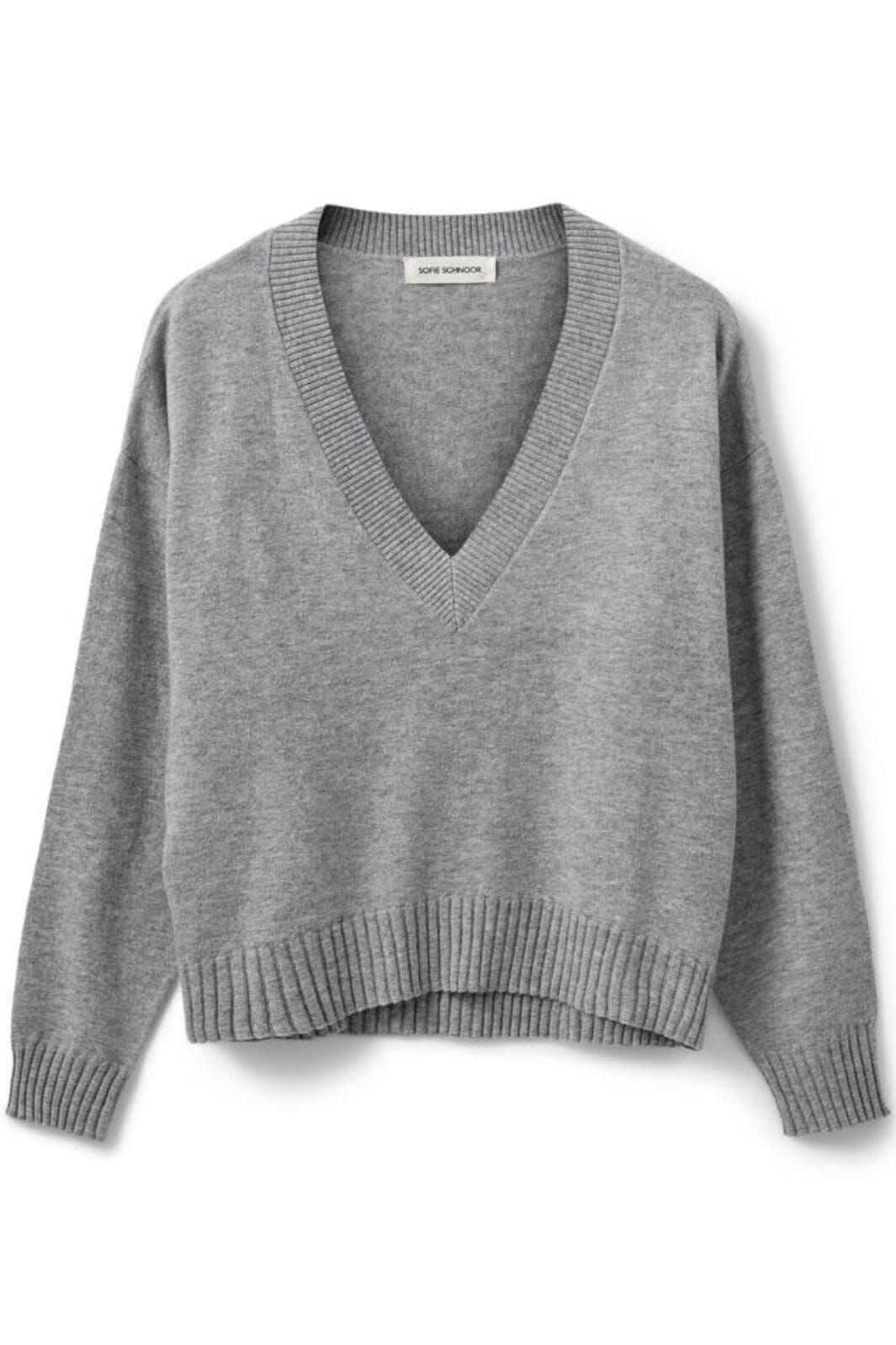 Sofie Schnoor - Snos560 Sweater - Grey Melange Strikbluser 