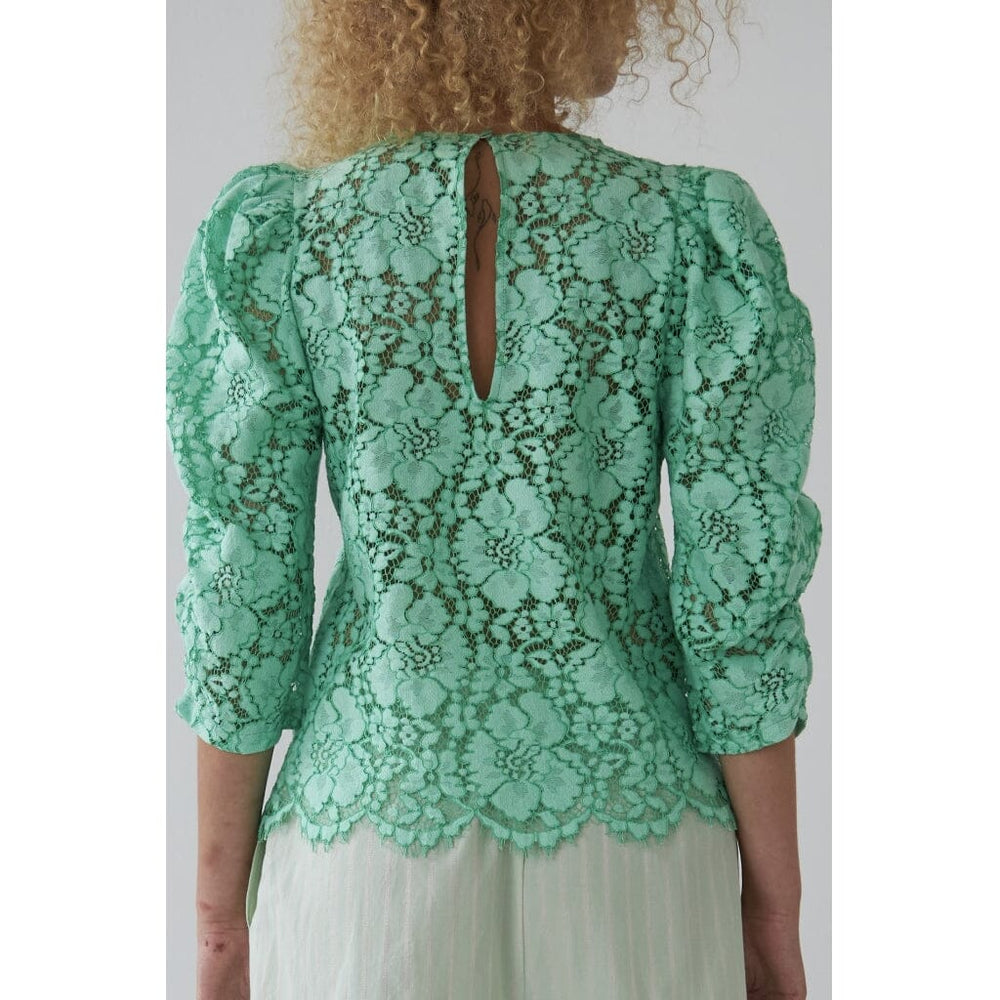 Stella Nova - Lace Blouse - 454 Bright Mint Bluser 