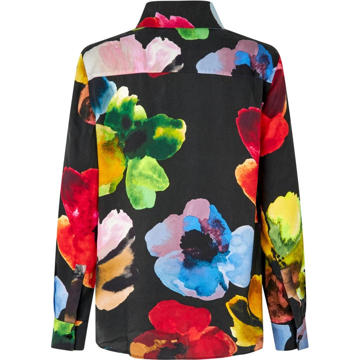 Stine Goya - Long Sleeve Shirt, 2263 Dry Viscose - Watercolor Bloom Bluser 