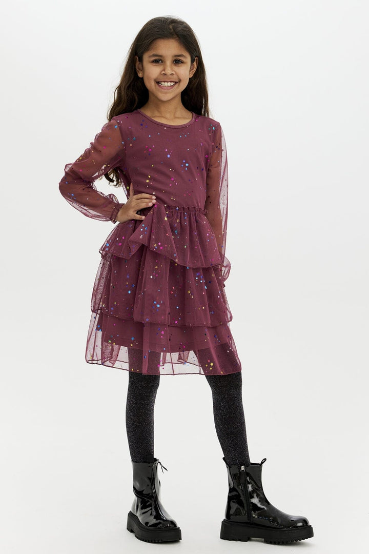 The New - Tnmillie Ls Dress TN5899 - Crushed Berry Kjoler 