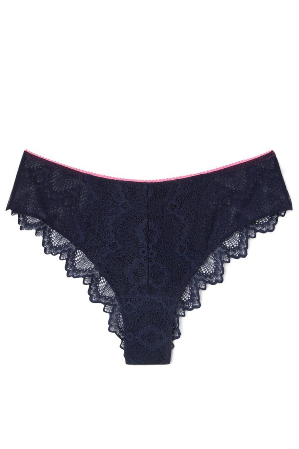 Understatement Underwear - Lace Cheeky - Navy/Neon Pink Trusser 