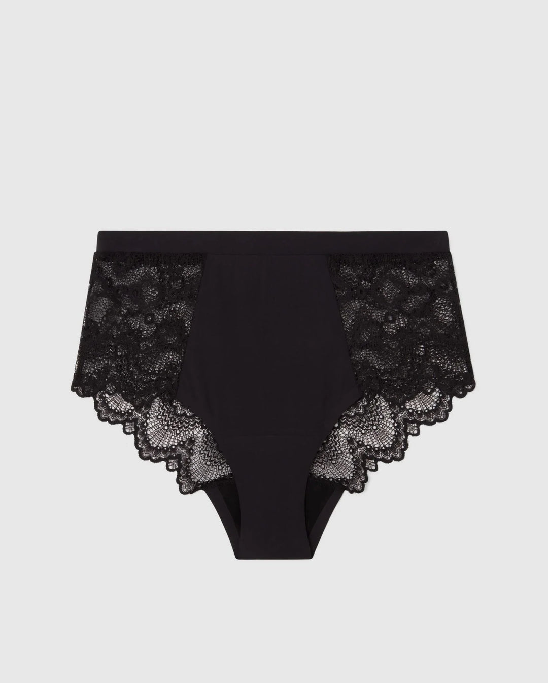 Understatement Underwear - Lace Period Highwaist Briefs - Black Underbukser 