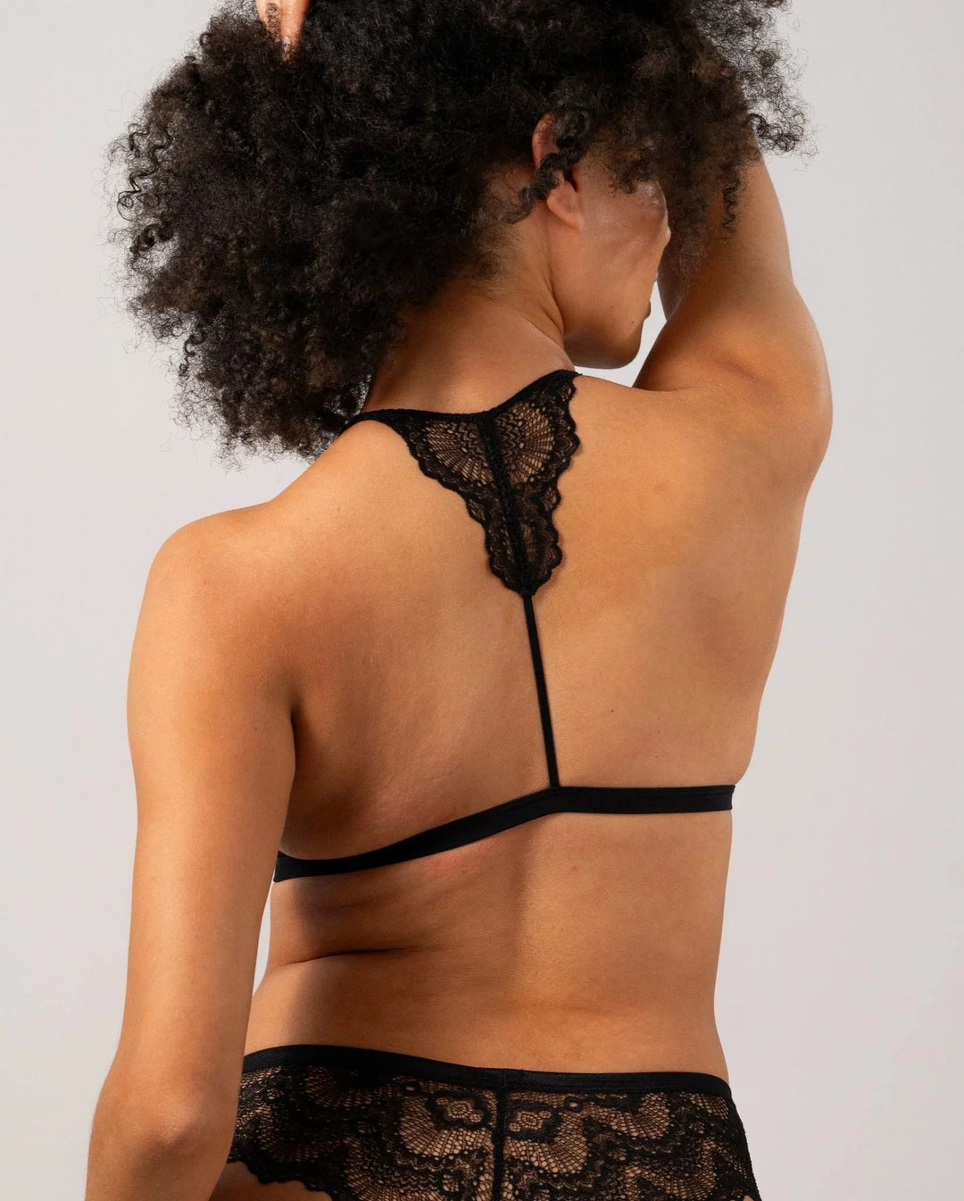 Understatement Underwear - Lace Racerback Triangle Bralette - Black Undertøj 