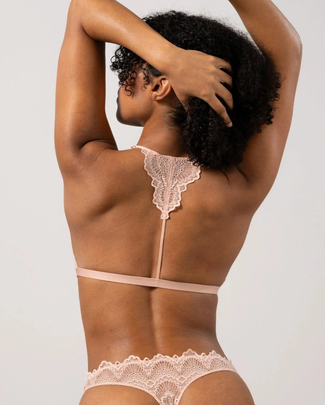 Understatement Underwear - Lace Racerback Triangle Bralette - Nude Undertøj 