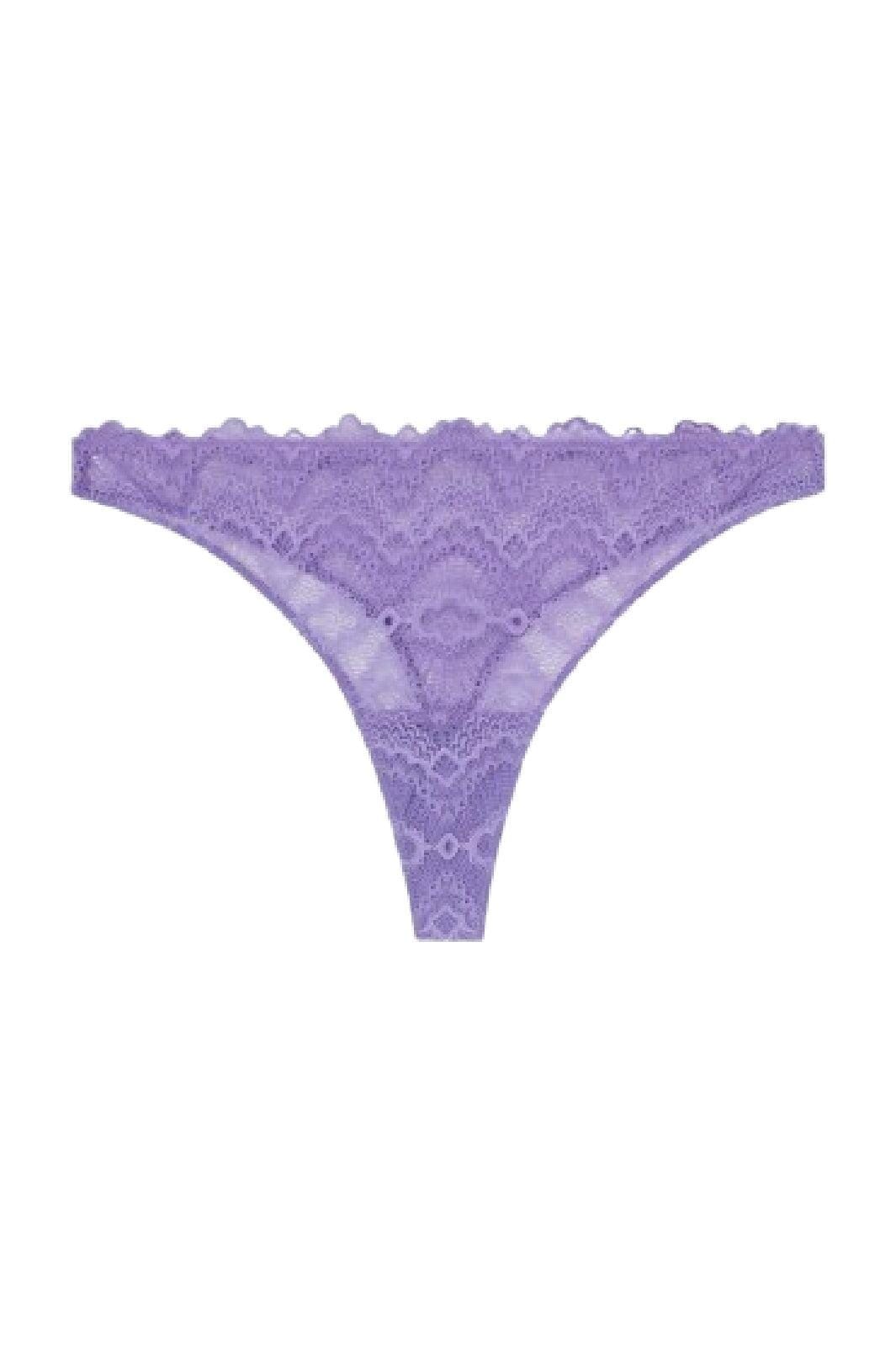 Understatement Underwear - Lace Thong - Electric Lilac Trusser 