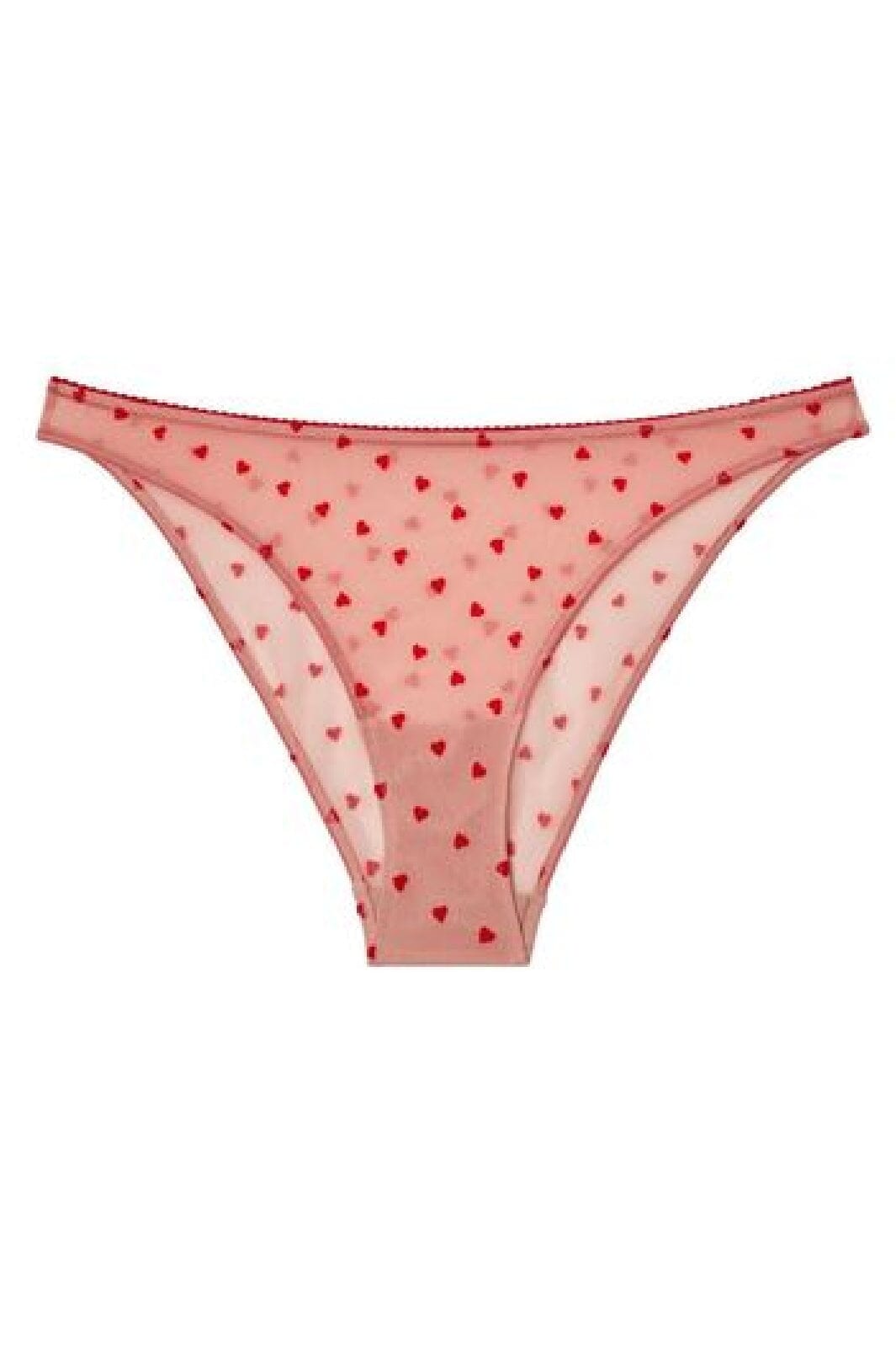 Understatement Underwear - Mesh Bikini Briefs - Pale Pink/Deep Red Underbukser 