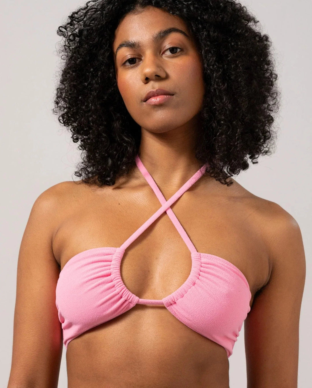 Understatement Underwear - Strappy Bandeau Bikini Top - Pink Bikinier 