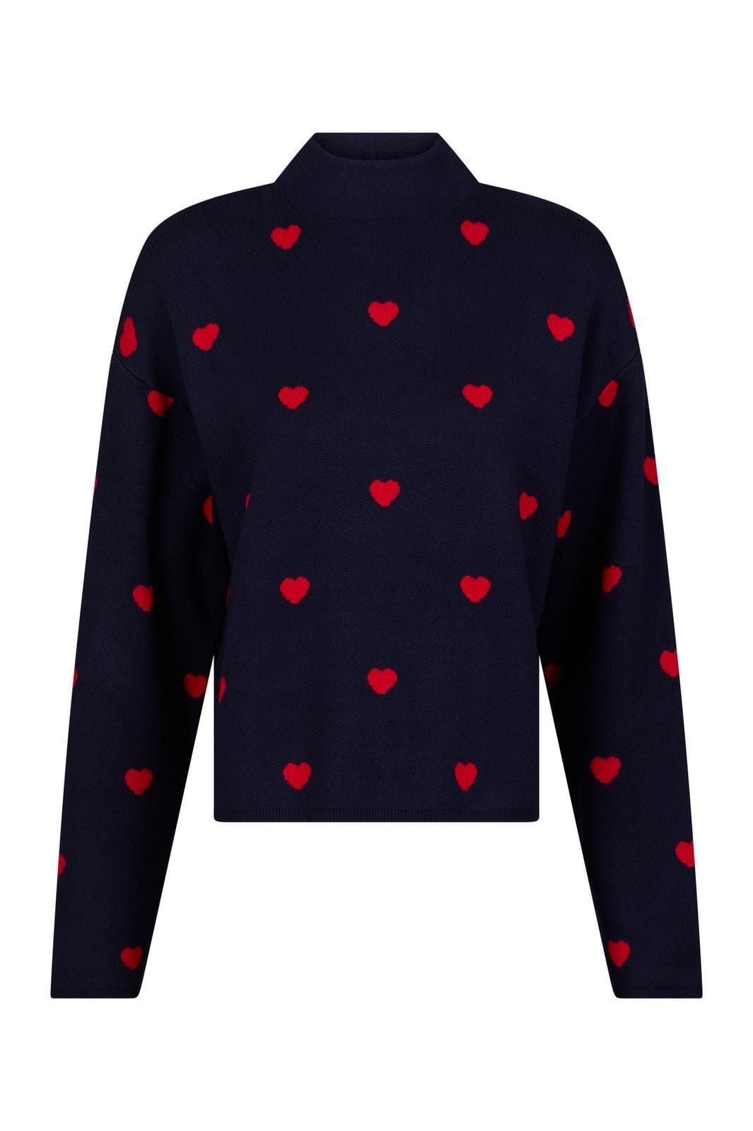 Valentin Studio - Heart Knit Blouse - Navy Strikbluser 