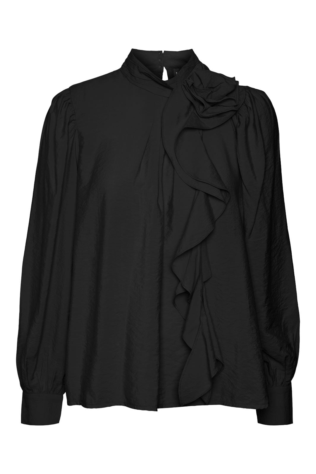 Vero Moda - Vmbailey Ls Frill Top - 4643090 Black