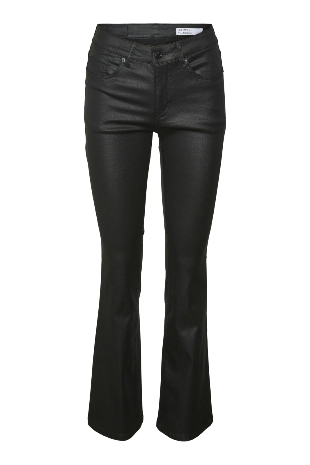 Vero Moda - Vmflash Mr Flared Coated Pants - 4563596 Black