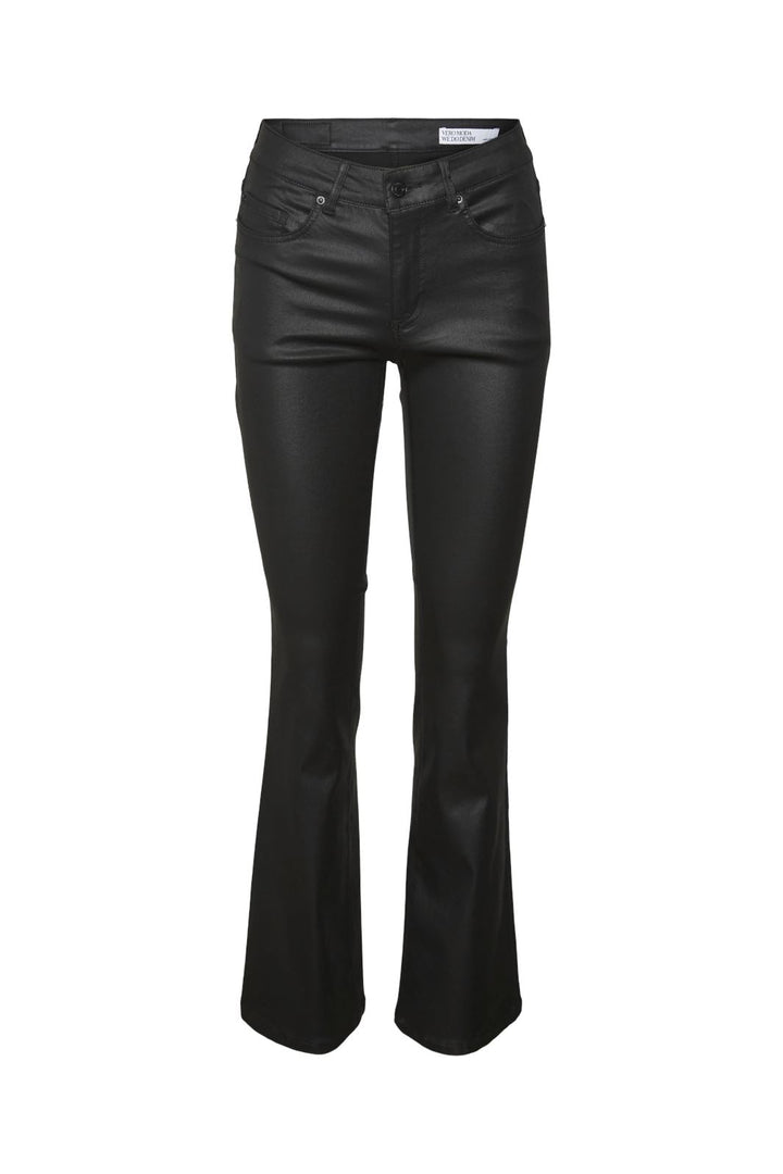 Vero Moda - Vmflash Mr Flared Coated Pants - 4563596 Black