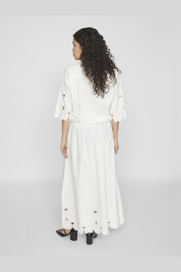 Vila - Vidolla Embroidery Maxi Skirt #4 - 4586977 Cloud Dancer