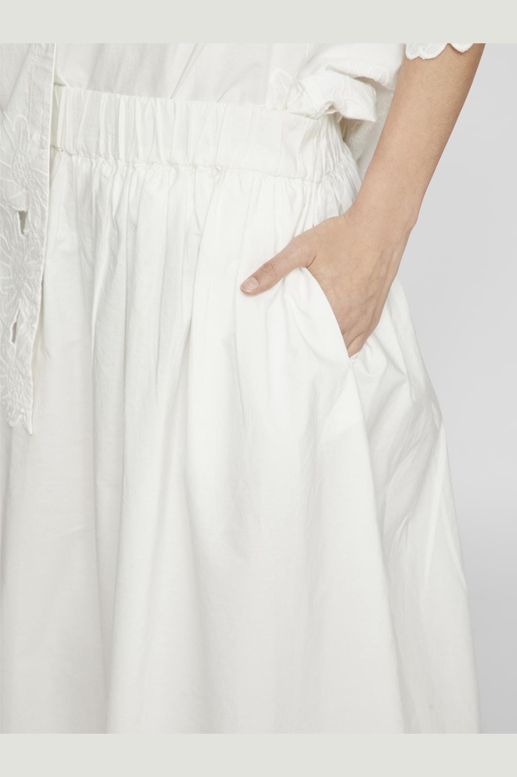 Vila - Vidolla Embroidery Maxi Skirt #4 - 4586977 Cloud Dancer