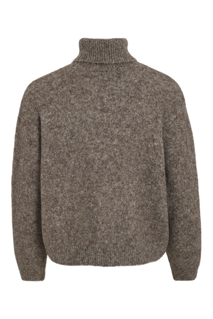 Vila - Vijada L/S Rollneck Pullover/Ka - 4739989 Taupe Gray Melange