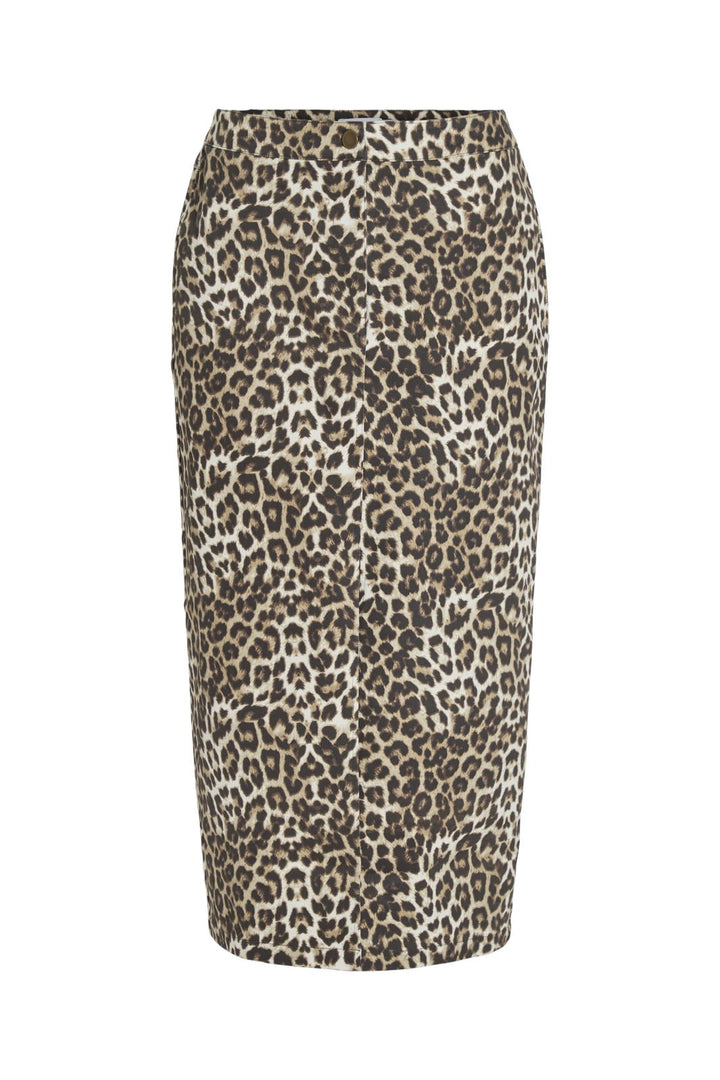 Vila - Vileonor Midi Leo Denim Skirt July/Lc - 4647465 Leopard