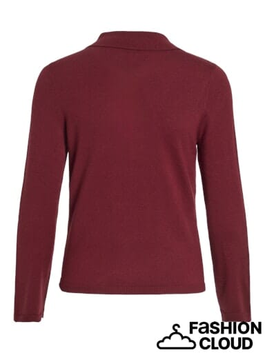 Vila - Viritta L/S Polo Knit - 4824376 Cabernet Skjorter 