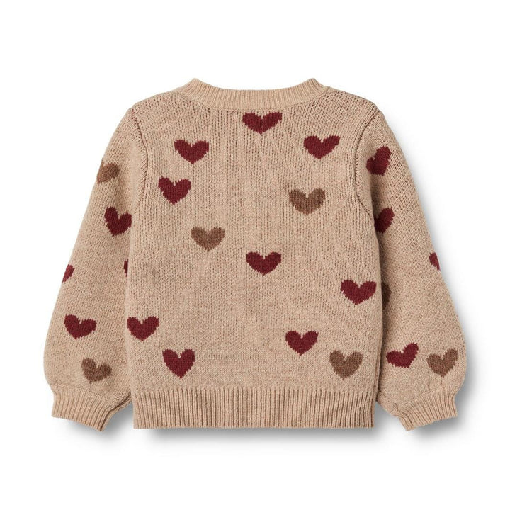 Wheat - Jacquard Cardigan Hearts 0566k-572 - 3191 offwhite