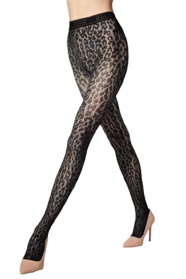 Wolford - Leo Lace Tights - 7005 Black Strømpebukser 