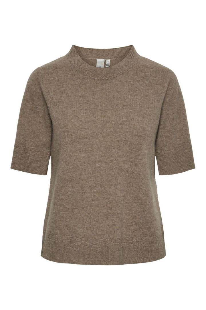 Y.A.S - Yasanni Ss Knit Pullover - 4622145 Taupe Gray