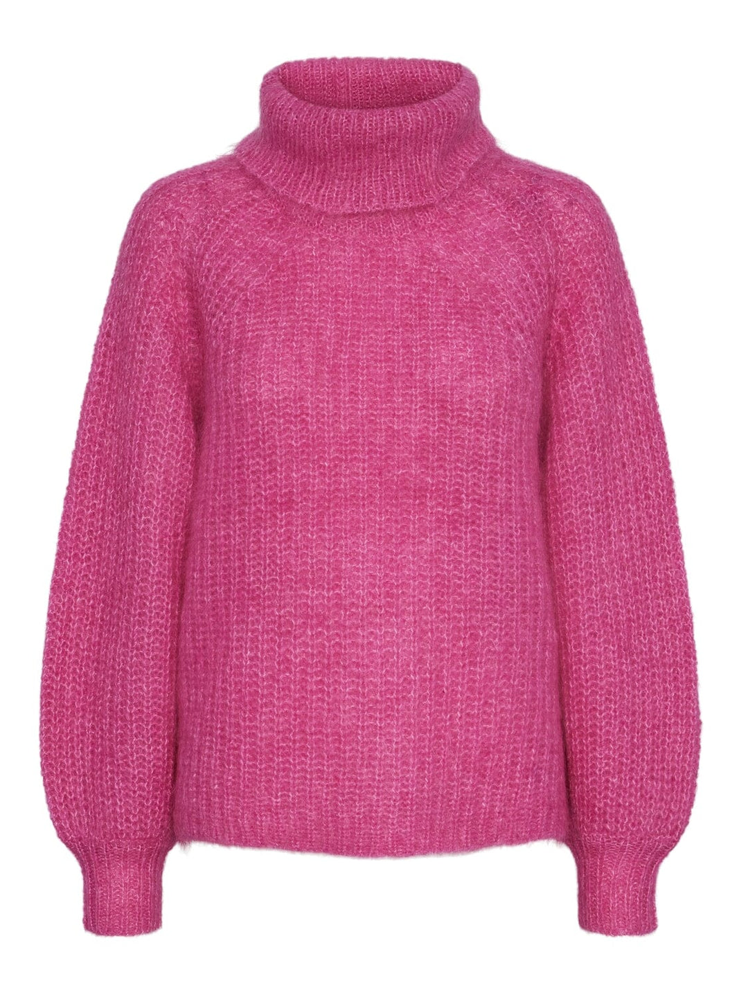 Y.A.S - Yaslambi Ls Knit Rollneck Pullover - 4656393 Fuchsia Fedora Strikbluser 