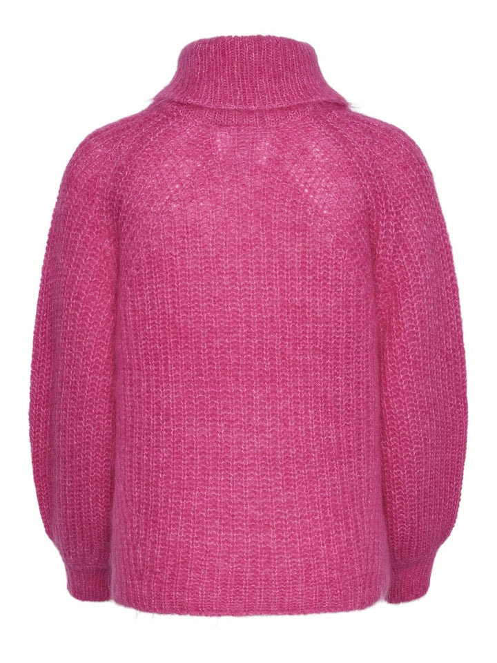 Y.A.S - Yaslambi Ls Knit Rollneck Pullover - 4656393 Fuchsia Fedora Strikbluser 