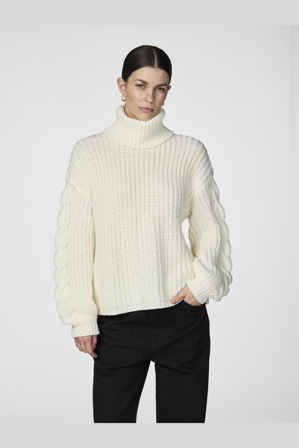 Y.A.S - Yassanne Ls Knit Rollneck Pullover - 4643745 Birch