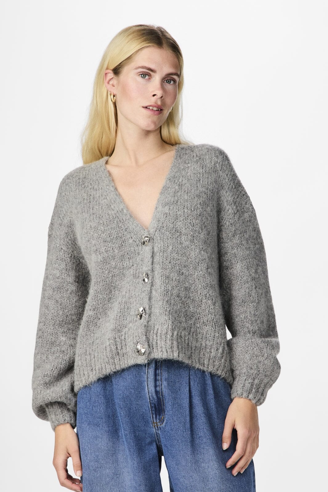 Y.A.S - Yasvigga Ls Knit Cardigan - 4624908 Medium Grey Melange Cardigans 