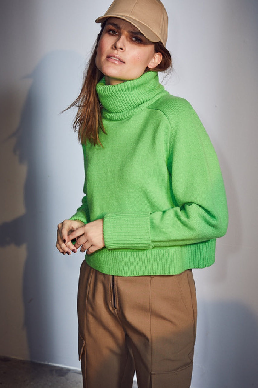 Co´couture - Mero Crop Knit - Vibrant Green Strikbluser 