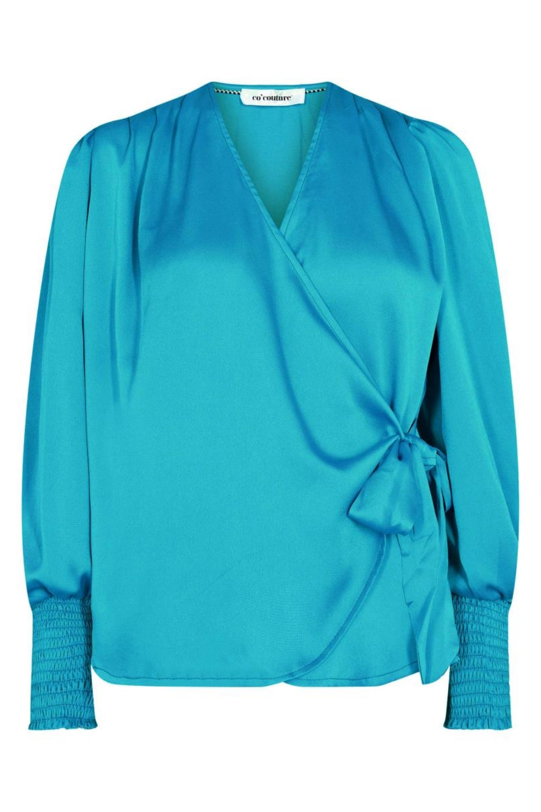 Forudbestilling - Co´couture - Leika Wrap Blouse - Turquoise (August) Bluser 